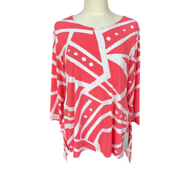 NWT Clara Sun Woo Abstract Stripes + Dots Tunic Parachute Hem Resortwear Top-M - Picture 14 of 14